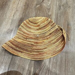 Helen Kaminski multi stripe raffia hat